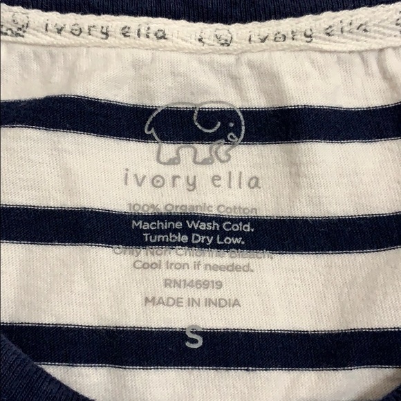 Ivory Ella Striped Tie Front T-Shirt - Picture 6 of 6